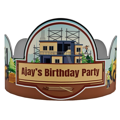 Construction Theme Birthday Party Crown